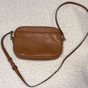 Michael Kors Brown Leather Crossbody Camera Bag